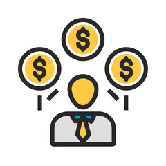 Business Management, Finance and Wealth Creation with Investment Strategy Icon