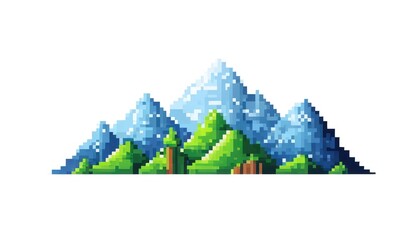 Pixel mountain icon