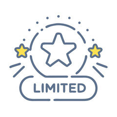 Limited Edition Icon with Stars - Exclusive Offer, Special Promotion Vector