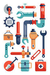  Detailed Plumbing Equipment Icon Set Design