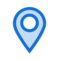 Blue Location Pin Icon for Maps, Navigation, and Mobile App Design