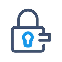 Unlock Icon: Modern Security and Access Concept, Dark Blue and Light Blue
