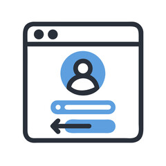 Login Window Icon Illustration for Website User Interface
