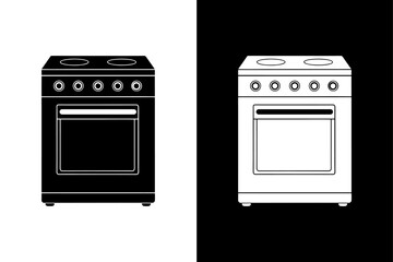Gas Stove Silhouette Graphic High-Quality Vector Design.