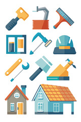  Comprehensive Roofing Tools Icon Set