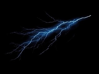 Sleek 3D - rendered blue lightning bolt against a black background, highlighting its sharp and powerful form.