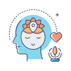 Mindfulness, Inner Peace, and Spiritual Growth Illustration for Wellness and Meditation