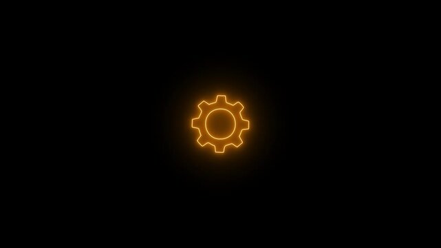 business icons, or universal concept icons. Project lifecycle .neon line gear and networking system. Geometric circle shape neon frames luxury line vector illustration