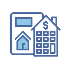 Mortgage Calculator Icon: Real Estate Finance, Home Loan Cost Estimation