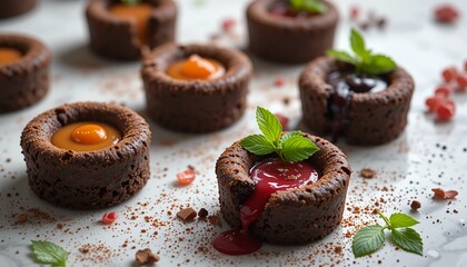 mini chocolate lava cake with jam
