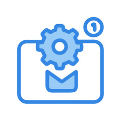 Email Settings Notification: New Email with Configuration Adjustments Icon Illustration