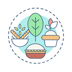 Natural Cosmetics and Skincare Illustration with Plant Ingredients on Black Background