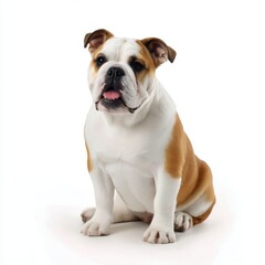 Obraz premium Sitting english bulldog puppy isolated on white background