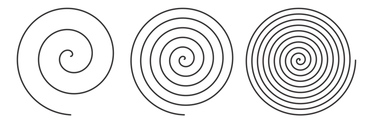 Fotobehang Spiraal vector abstract Archimedean spiral set. Clip art isolated on transparent background.  © Vetra Kori
