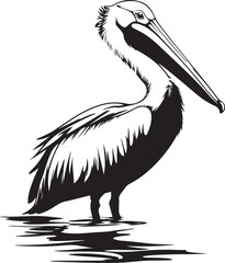 pelican on white background