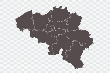 Belgium Map Minimalist High-Quality PNG Ash Color on Transparent Background Perfect for presentations infographics educational materials and graphic design projects