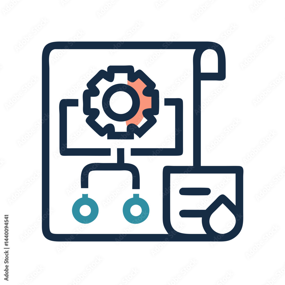 Poster schematic illustration of workflow optimization and process automation technology
