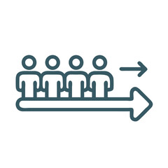 Team Alignment and Forward Movement: Vector Icon Illustrating Progress and Direction