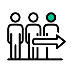 Modern User Icon with Green Circle Head on Black Background