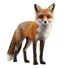 Obraz premium 3D red fox, full-body standing pose, transparent background