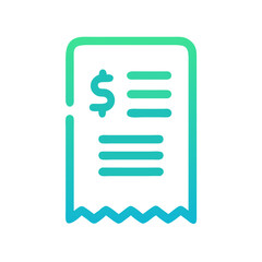 Gradient Bill Icon: Financial Document, Receipt, Invoice, and Payment Concept