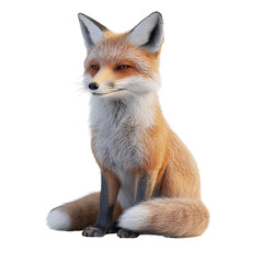 Fototapeta premium Full-body fox, isolated on a transparent background