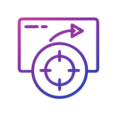 Website Targeting: Gradient Icon Representing Focused Web Navigation with Target Symbol