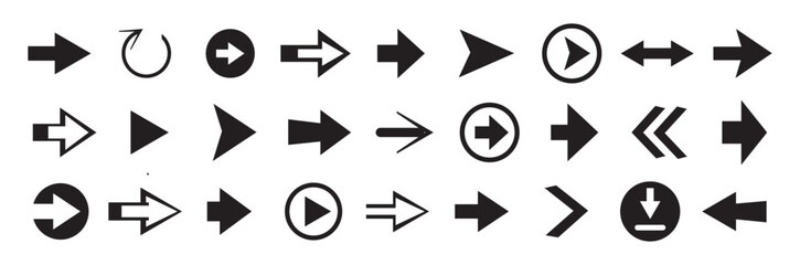 Arrow. Cursor. Arrow icon. Mega set of vector arrows, Modern simple arrows. Vector illustration.