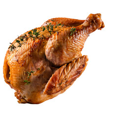 Roast chicken isolated on transparent background
