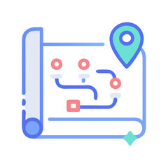 Roadmap Icon: Planning and Navigation Graphic Illustration for Projects and Travel