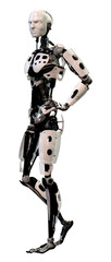 3D Rendering Male Robot on White