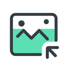 Import Image Icon: Graphic symbol representing picture insertion, file upload, or add image.