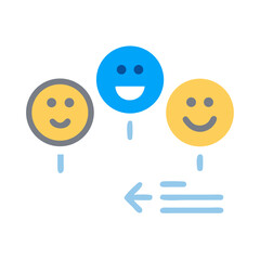 Feedback Loop with Emoji Faces: Communication and Improvement Flow Diagram