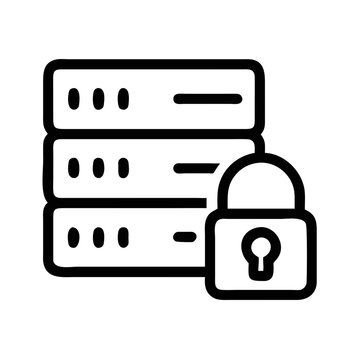 Secure Server Icon, Data Protection and Privacy, Database Security Symbol