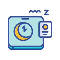 Sleep Tracking App on Mobile Phone with Moon, Sleep, and Notification Icon
