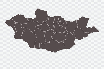 Mongolia Map Minimalist  High-Quality PNG  Ash Color on Transparent Background Perfect for presentations infographics educational materials and graphic design projects