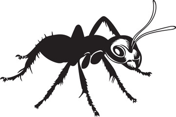 vector illustration of a black ant