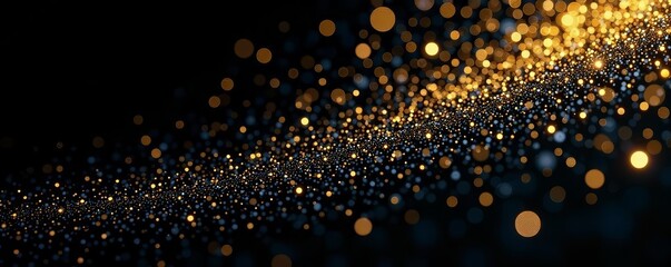 Elegant black and gold glitter abstract background for congratulatory messages, gold, glitter, celebration