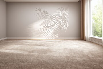 Fototapeta premium An Empty Room Bathed in Morning Sunlight Awaiting Inspiration and Transformation