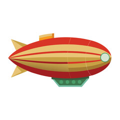 Airship set icon isolated on white background