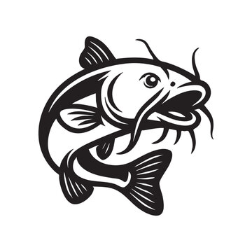 catfish mascot logo vector 