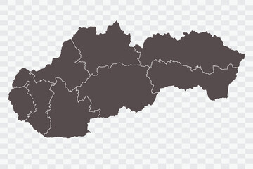 Slovakia Map Minimalist  High-Quality PNG  Ash Color on Transparent Background Perfect for presentations infographics educational materials and graphic design projects