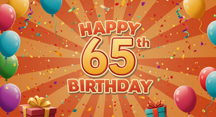 Happy 65th Birthday Background: Festive Celebration Design