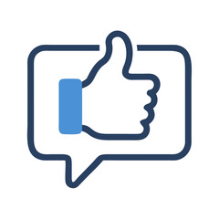 Thumbs Up Like Icon in Speech Bubble - Social Media Engagement
