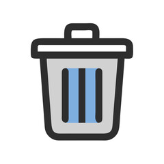Trash Can Icon, Delete, Recycle Bin, Vector Illustration on Black Background