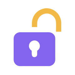 Unlocked Padlock Icon: Security, Access, and Freedom Concept Illustration