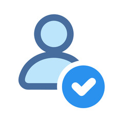 Verified User Profile Icon with Checkmark, on Black Background