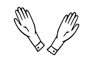 Fototapeta premium Hand Drawn Hands Raised Up. Doodle Vintage Line Art Illustration. Perfect for posters, greeting cards, invitations, branding, social media, apparel, logo designs, creative projects.