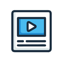 Video Content Icon: Digital Media, Online Streaming, and Website Element