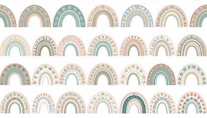 Artistic rainbow patterns interior design digital artwork modern home top-down view decorative concepts for aesthetic appeal